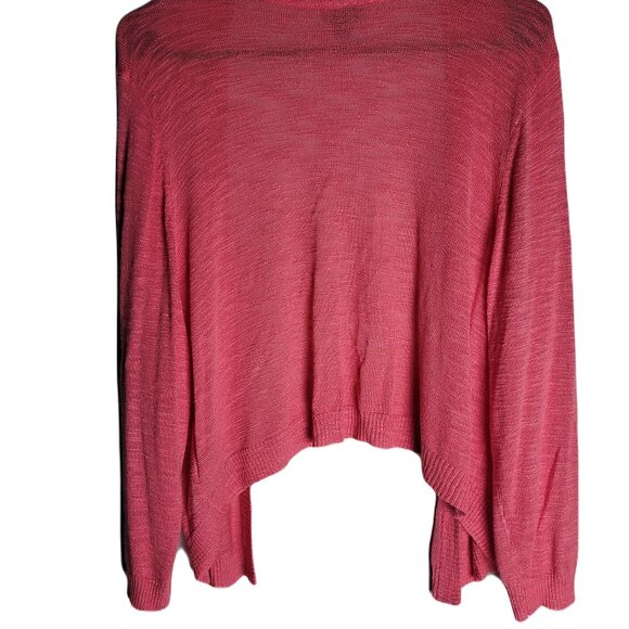 Torrid Sweater Womens Small Pink Rayon Blend Cropped Topper Open Light Airy Soft - Picture 2 of 3
